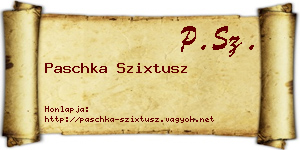 Paschka Szixtusz névjegykártya